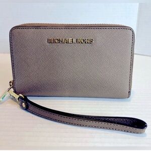 Michael Kors Beige Wristlet with Strap NWOT